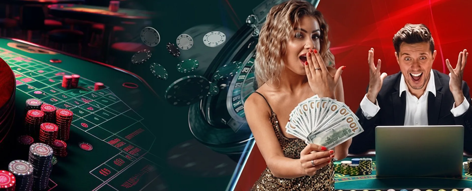 PHDREAM Online Casino promotional image with golden chips and cards